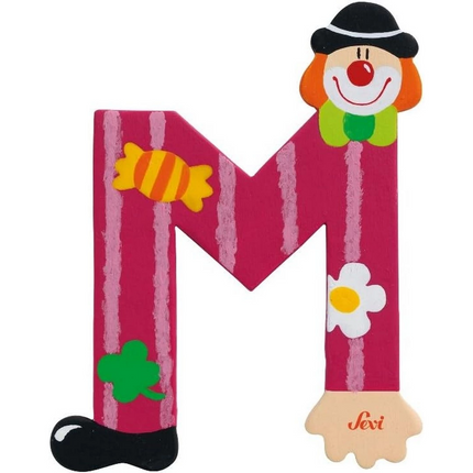 Clown Wooden Letter M
