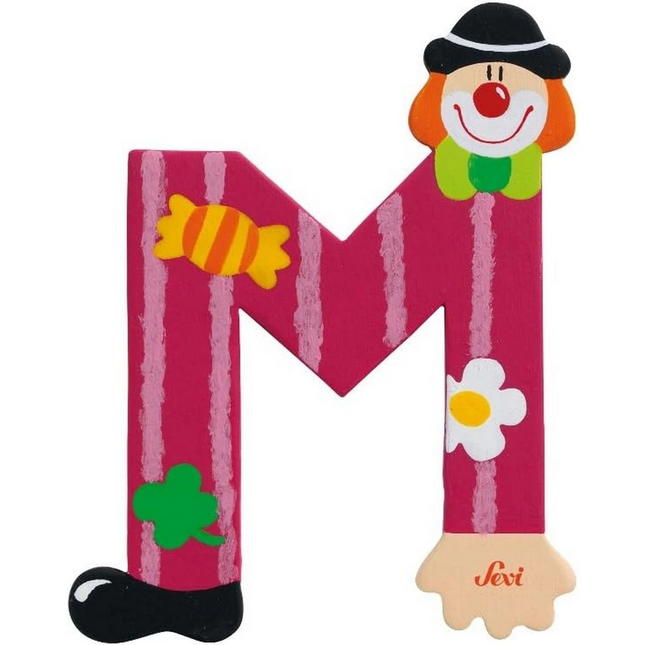 Clown Wooden Letter M