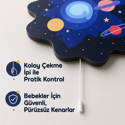 Galaksi Macerası Bebek ve Çocuk Odası LED Duvar Lambası