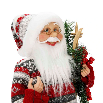 Gaz Lambası Taşıyan Noel Baba Dekoratif Biblo 46 cm