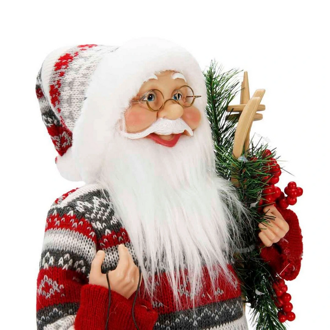 Gaz Lambası Taşıyan Noel Baba Dekoratif Biblo 46 cm