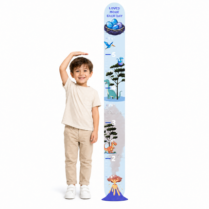 Dinosaur Wooden Growth Chart for Kids – Puzzle-Style Height Measuring Ruler
