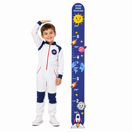 Space Adventure Wooden Growth Chart for Kids – Height Measuring Ruler