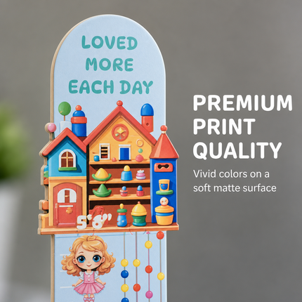 Toy House Wooden Growth Chart for Kids – 5-Piece Height Measuring Ruler