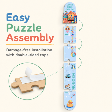 Personalized Toy House Growth Chart for Kids – Wooden Height Measuring Ruler