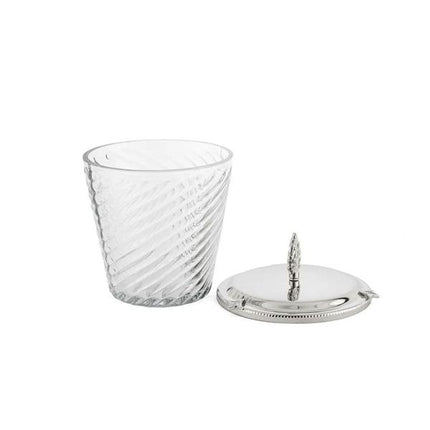 Gümüş Kapaklı Burgulu Cam Kavanoz 14X18 Cm - Lüks Dekoratif Şekerlik