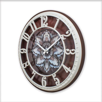 Hisar Lotus Duvar Saati 40 Cm | Çiçek Desenli Sessiz Dekoratif Saat
