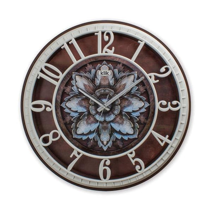Hisar Lotus Duvar Saati 40 Cm | Çiçek Desenli Sessiz Dekoratif Saat