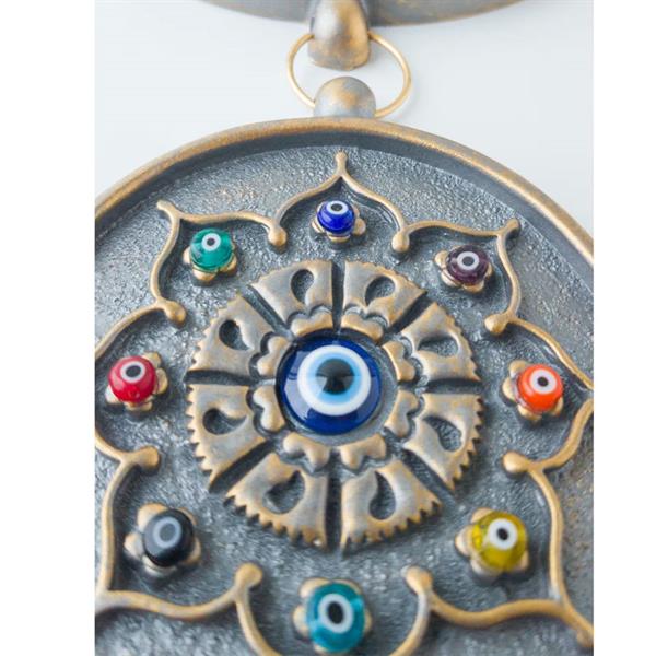 Emayra İkili Nazar Boncuklu Duvar Süsü Kahve | Yıldız Motifli