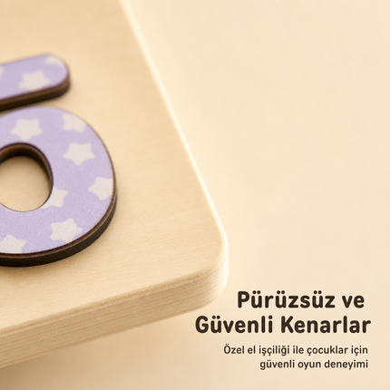 Kişiye Özel İsimli Ahşap Sayılar Puzzle – Eğitici Rakam Yapbozu