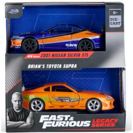 Jada Hızlı & Öfkeli 2'li Paket, 2001 Nissan Silvia S15 & 1995 Toyota Supra Model Arabaları