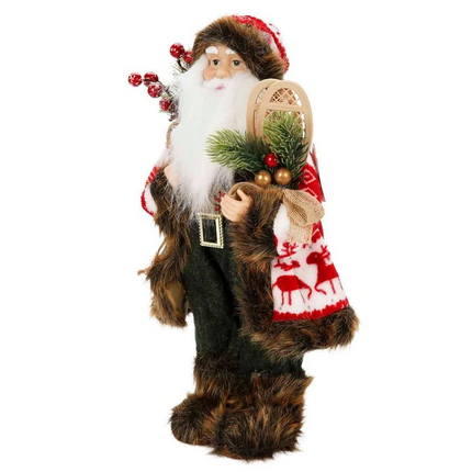 Kürklü Noel Baba Dekoratif Biblo 41 cm