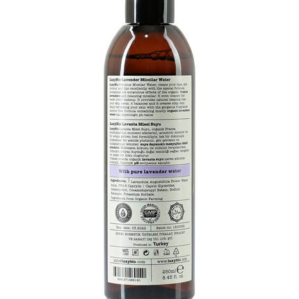 Luxy Bio Lavender Micellar Water Cleanses Skin Purifying Balancing All Skin Types 8.45 fl.oz / 250ml