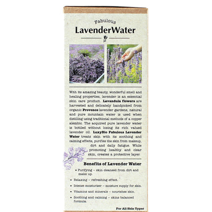 Luxy Bio Natural, Pure Lavender Water Purifying Balancing All Skin Types 6.76 oz / 200 ml