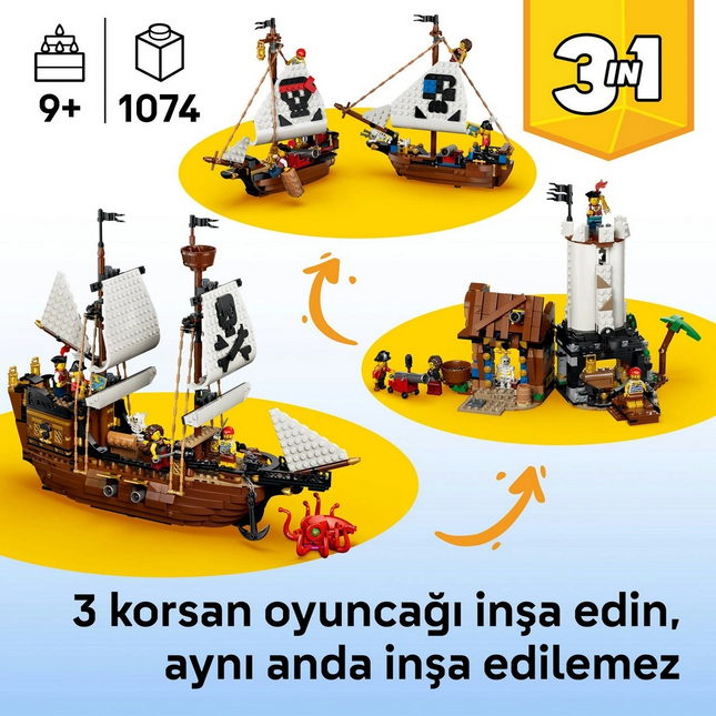 LEGO Creator 3’ü 1 Arada İkonik Korsan Gemisi 31387
