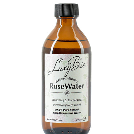 Luxy Bio Pure Rose Water Tonic Water Hydrating Revitalizing All Skin Types 6.75 fl.oz /200 ml
