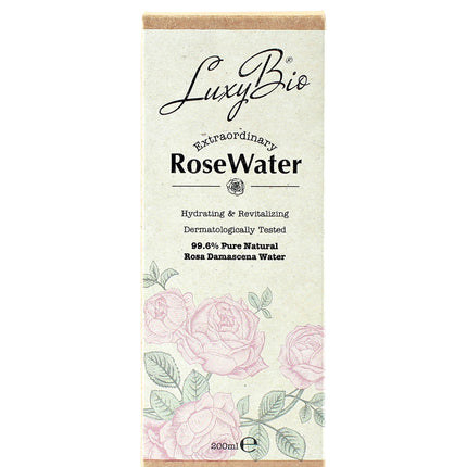 Luxy Bio Pure Rose Water Tonic Water Hydrating Revitalizing All Skin Types 6.75 fl.oz /200 ml