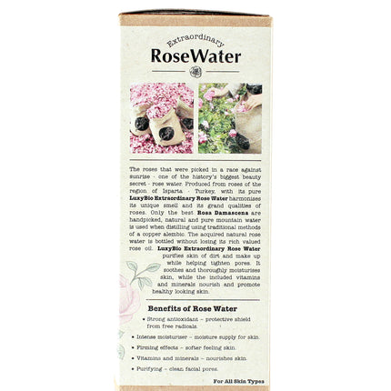 Luxy Bio Pure Rose Water Tonic Water Hydrating Revitalizing All Skin Types 6.75 fl.oz /200 ml