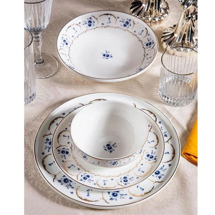 Massimo Bluegarden Gold 24 Parça 6 Kişilik Yemek Takımı | Çamlıca Home