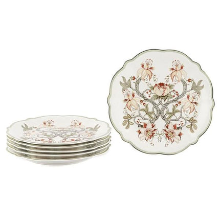 Mikasa Moor Mystic Floral Serisi 6'Lı Porselen Pasta Tabağı 20 Cm - Luxury Tatlı Tabağı Seti