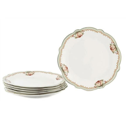 Mikasa Moor Mystic Floral Serisi 6'Lı Porselen Servis Tabağı 27 Cm - Luxury Yemek Tabağı Seti