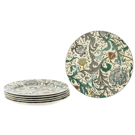 Mikasa Moor Turquoise Serisi 6'Lı Porselen Servis Tabağı 27 Cm - Luxury Yemek Tabağı Seti