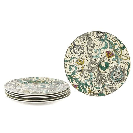 Mikasa Moor Turquoise Serisi 6'Lı Porselen Pasta Tabağı 20 Cm - Lüks Tatlı Servis Tabağı