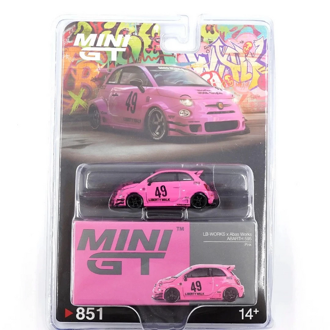 Mini GT 1/64 ABARTH 595 LB-WORKS x Abas Works Pink