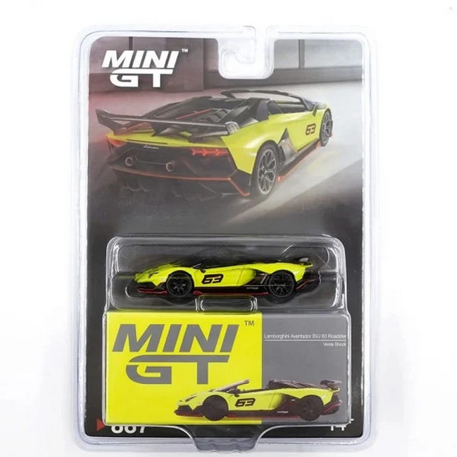 Mini GT 1/64 Lamborghini Aventador SVJ 63 Roadster Verde Shock - Blister Paket