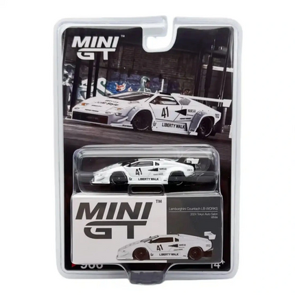 Mini GT 1/64 Lamborghini Countach LB-WORKS White 2024 Tokyo Auto Salon - Blister Paket