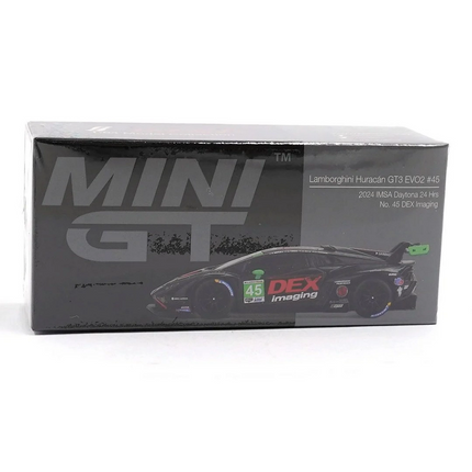 Mini GT 1/64 Lamborghini Huracán GT3 EVO2 No. 45 DEX Imaging 2024 IMSA Daytona