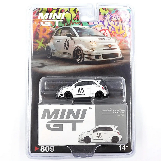 Mini GT 1/64 LB-WORKS x Abas Works ABARTH 595 Gara White - Blister Paket