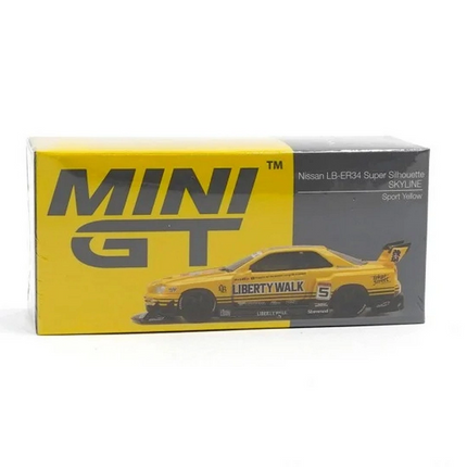 Mini GT 1/64 Nissan LB-ER34 Super Silhouette SKYLINE Sport Yellow