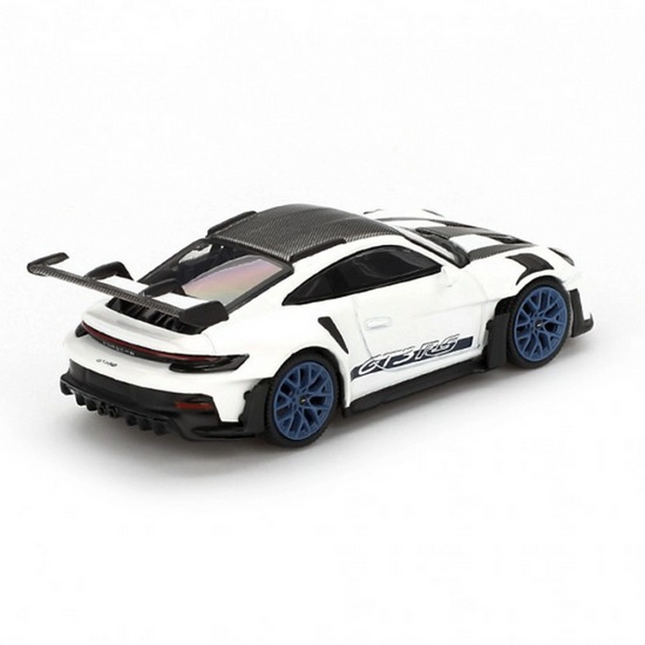 Mini GT 1/64 Porsche 911 (992) GT3 RS Weissach Package White with Indigo Blue