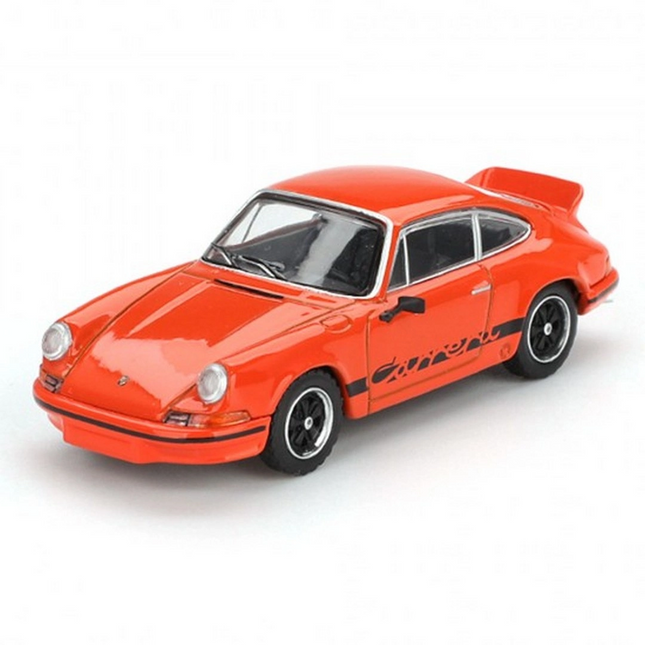 Mini GT 1/64 Porsche 911 Carrera RS 2.7 Tangerine with Black Livery