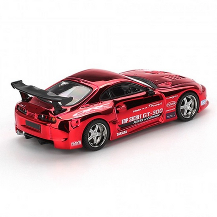 Mini GT 1/64 Toyota Supra (A80) Top Secret GT-300 Top Secret Red Chrome