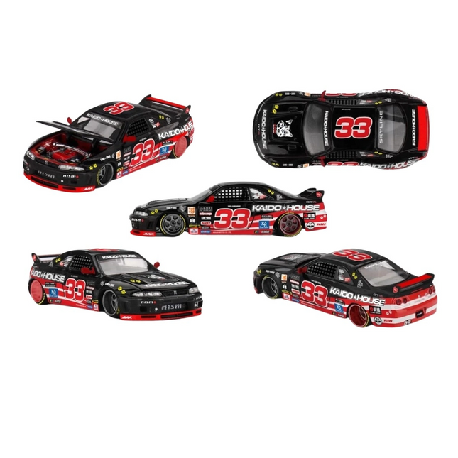 Mini GT Kaido House 1/64 Nissan Skyline GT-R (R33) Black Kaido Cat