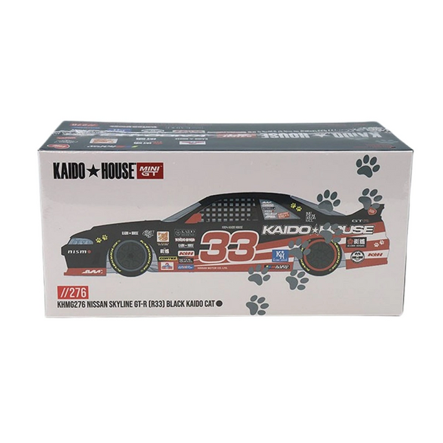 Mini GT Kaido House 1/64 Nissan Skyline GT-R (R33) Black Kaido Cat