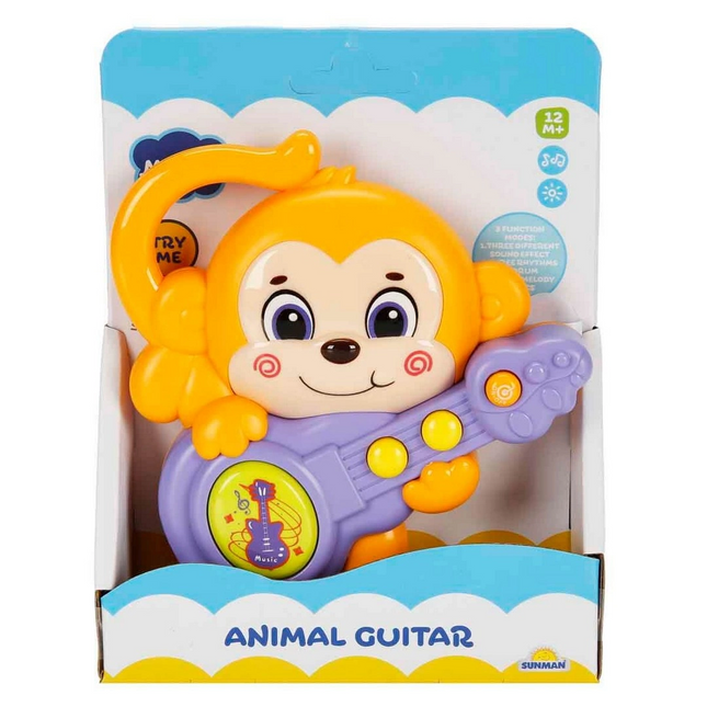 Minibo Sesli ve Işıklı Gitar Çalan Maymun