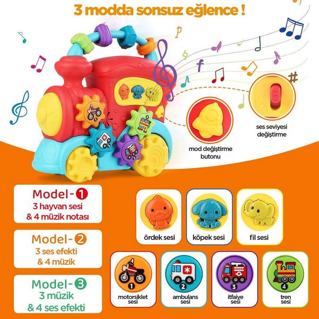 Minibo Sesli ve Işıklı Sevimli Aktivite Treni