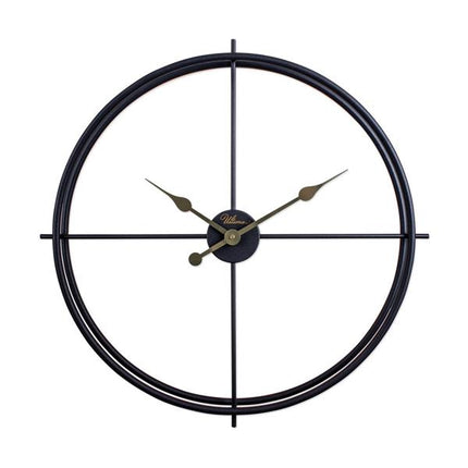 Minimal Siyah İskandinav Duvar Saati 66.5 Cm - Büyük Boy Metal Dekoratif Salon Saati