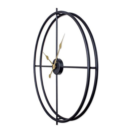 Minimal Siyah İskandinav Duvar Saati 66.5 Cm - Büyük Boy Metal Dekoratif Salon Saati