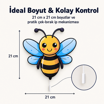 Mutlu Arı Bebek ve Çocuk Odası LED Duvar Lambası