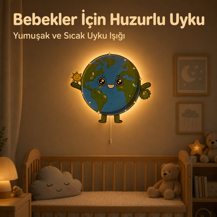Mutlu Dünya Bebek ve Çocuk Odası LED Duvar Lambası