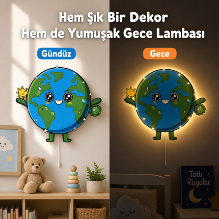 Mutlu Dünya Bebek ve Çocuk Odası LED Duvar Lambası