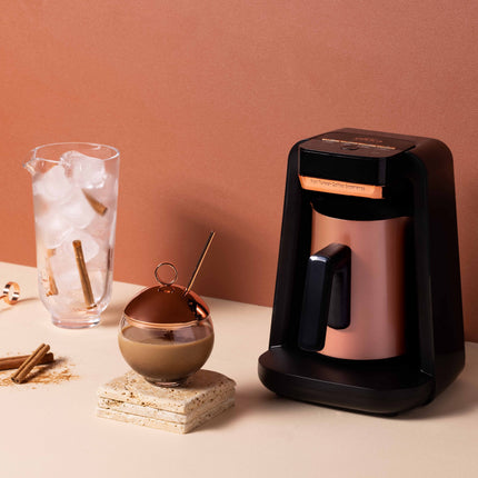Arzum Okka Rich Automatic Turkish Coffee and Hot Beverage Maker, Velvetizer, 120V, Black/Copper