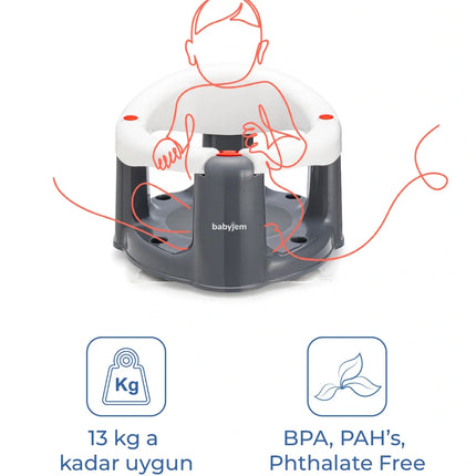 Babyjem Önden Açılır Banyo & Mama Oturağı Beyaz