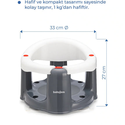 Babyjem Önden Açılır Banyo & Mama Oturağı Beyaz