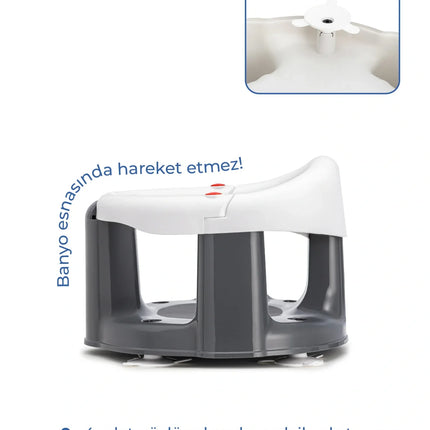 Babyjem Önden Açılır Banyo & Mama Oturağı Beyaz