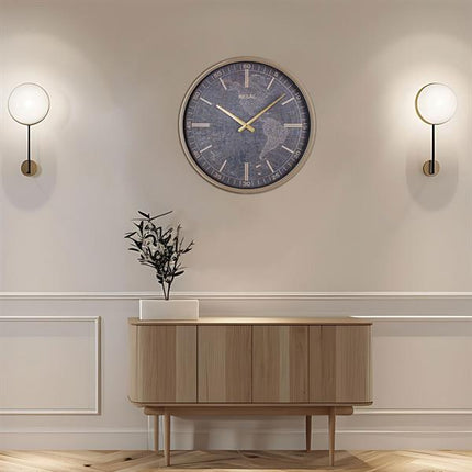 Regal Dünya Haritalı Metal Duvar Saati 51 Cm - Vizon Eskitme Gold Büyük Boy Dekoratif Saat